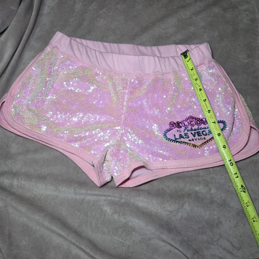 Mila Las‎ Vegas Sequin Tank & Shorts Set Women's XL Pink Sparkle Lounge Pajama